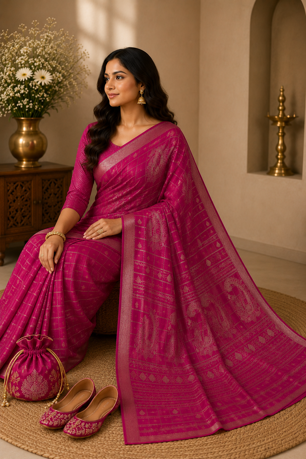 Royal Rangoli Zari Saree