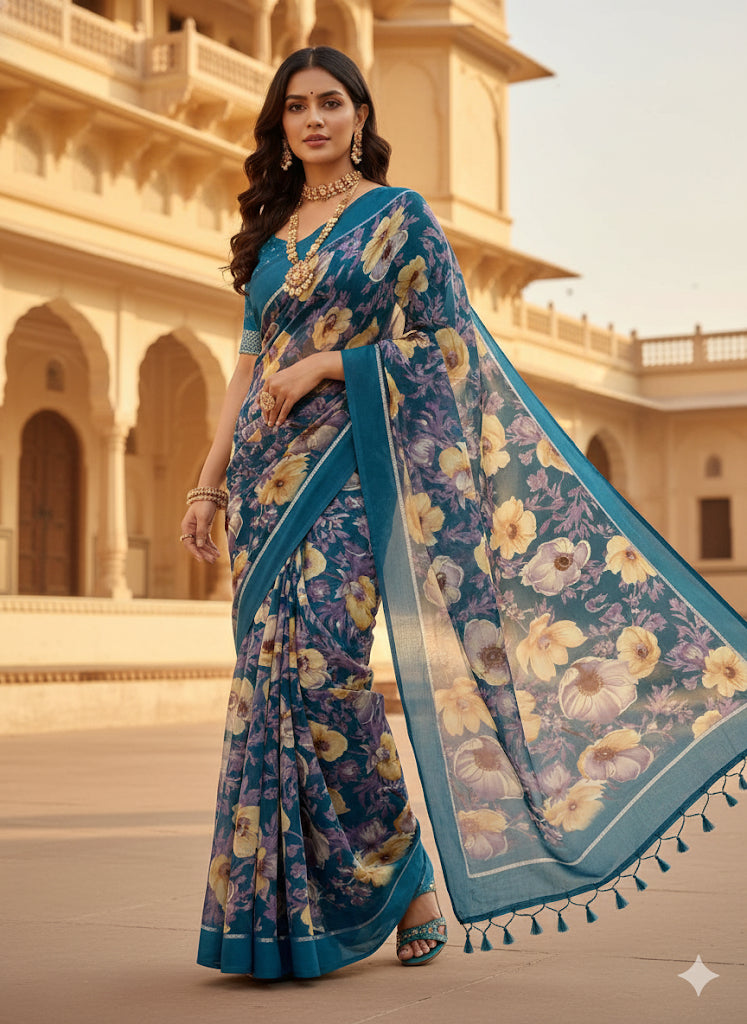 Printed Floral Saree