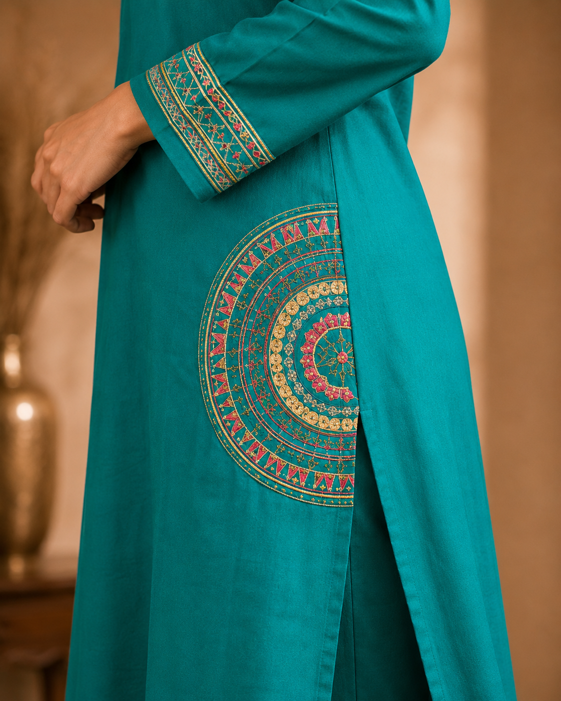 Meher Teal Ensemble Suit
