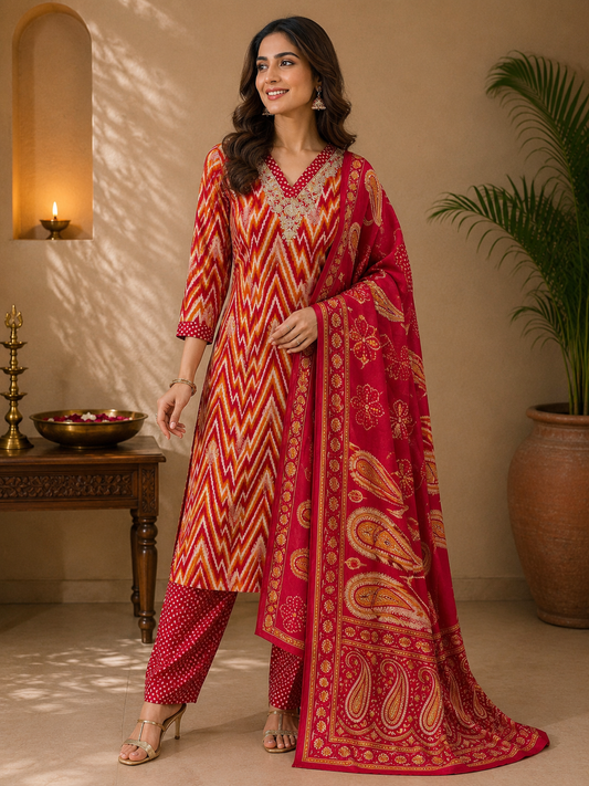 Chevron Leheriya Set