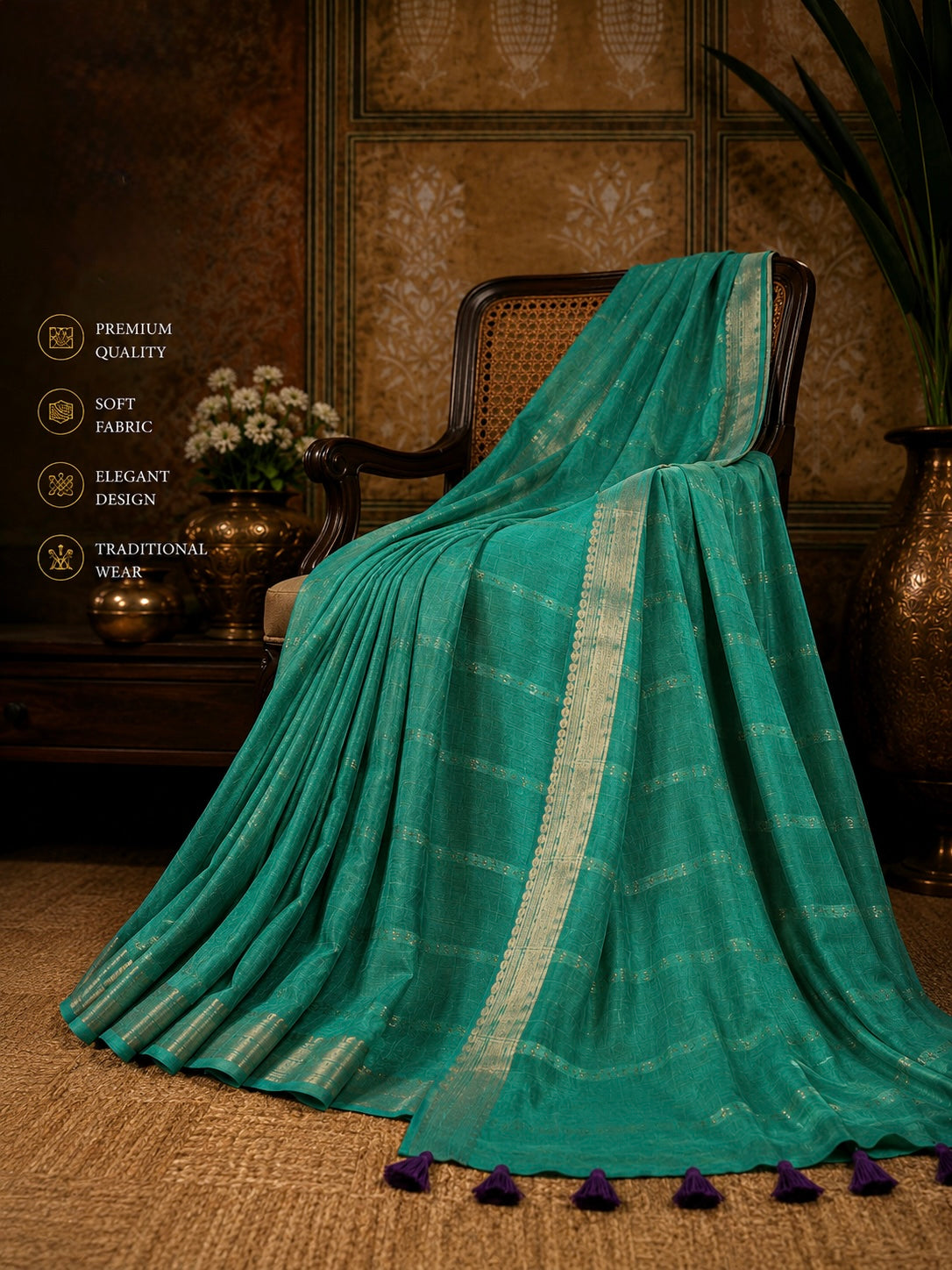 Classic Zari Border Saree