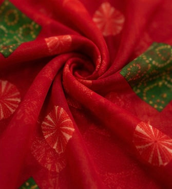 Rangmahal Crimson Chiffon Saree