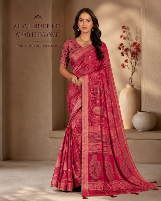 Rosewood Heritage Weave Saree