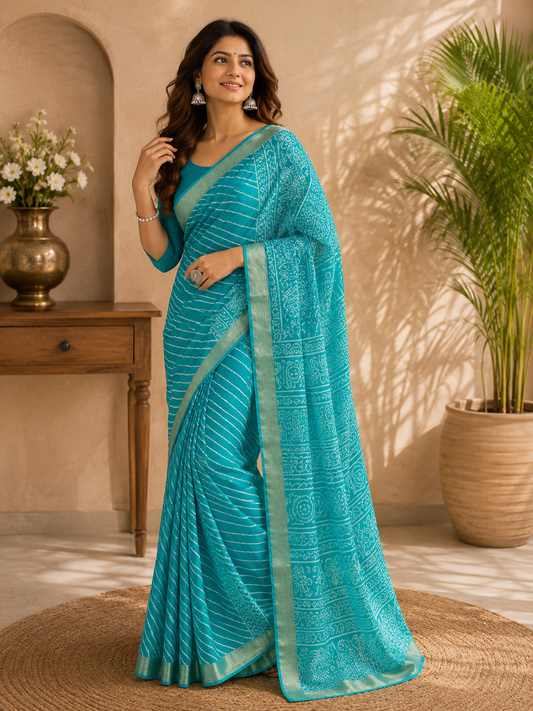 Neelkamal Leheriya Grace Saree