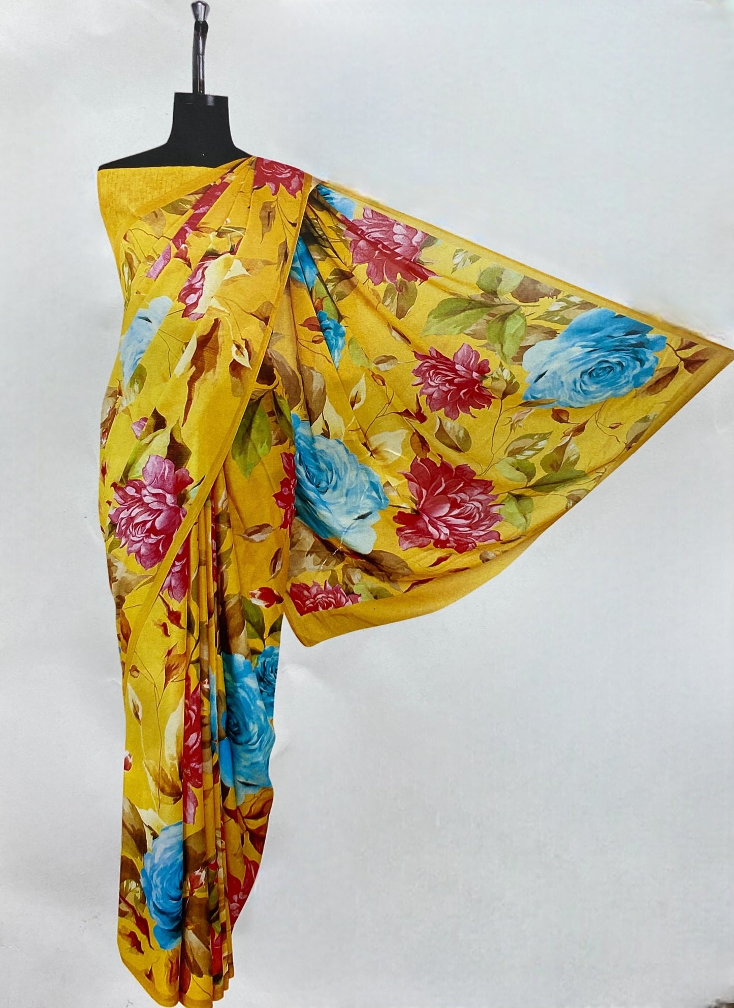 Sunshine Bloom Liva Modal Floral Print Saree