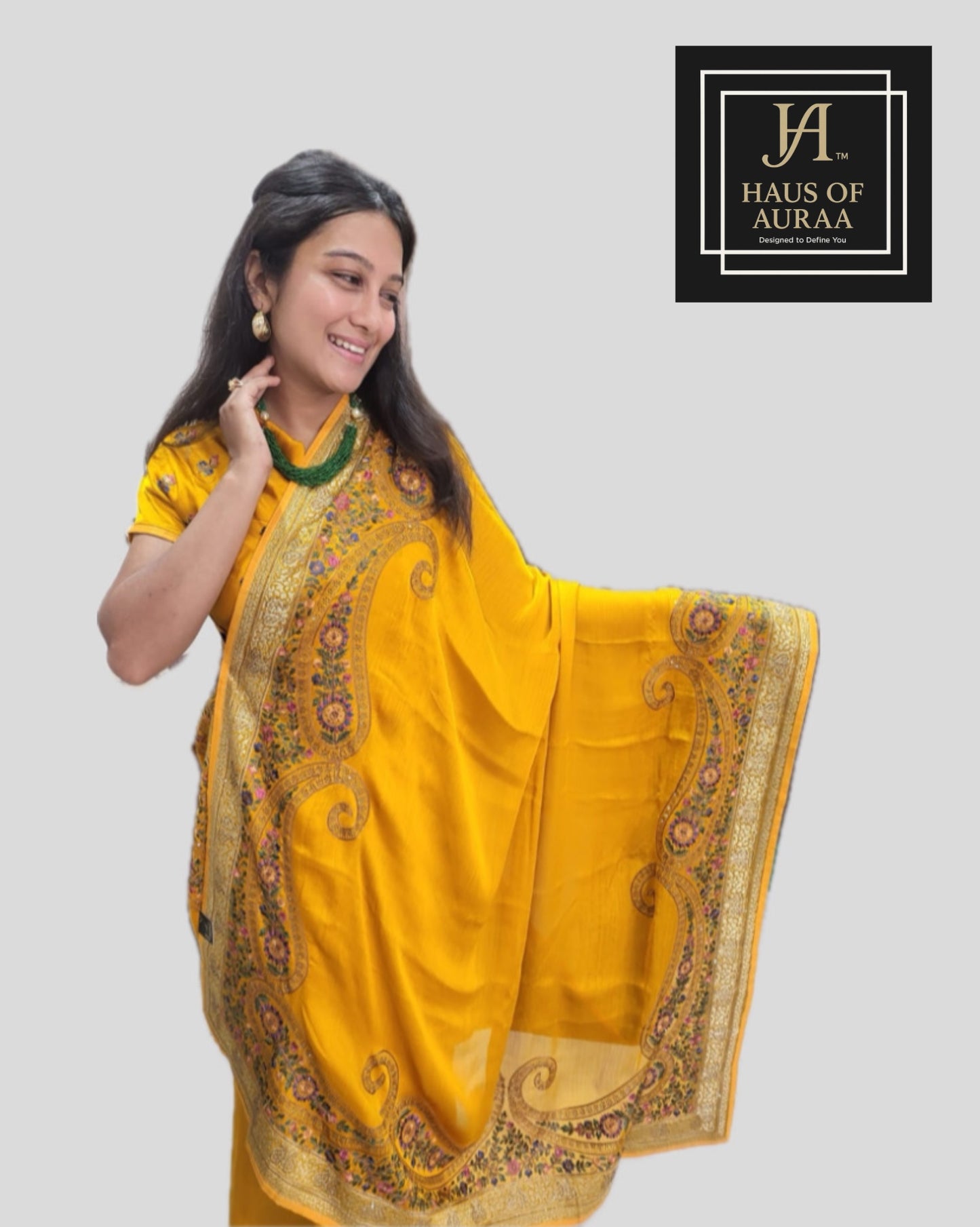 Sunshine Mustard Saree