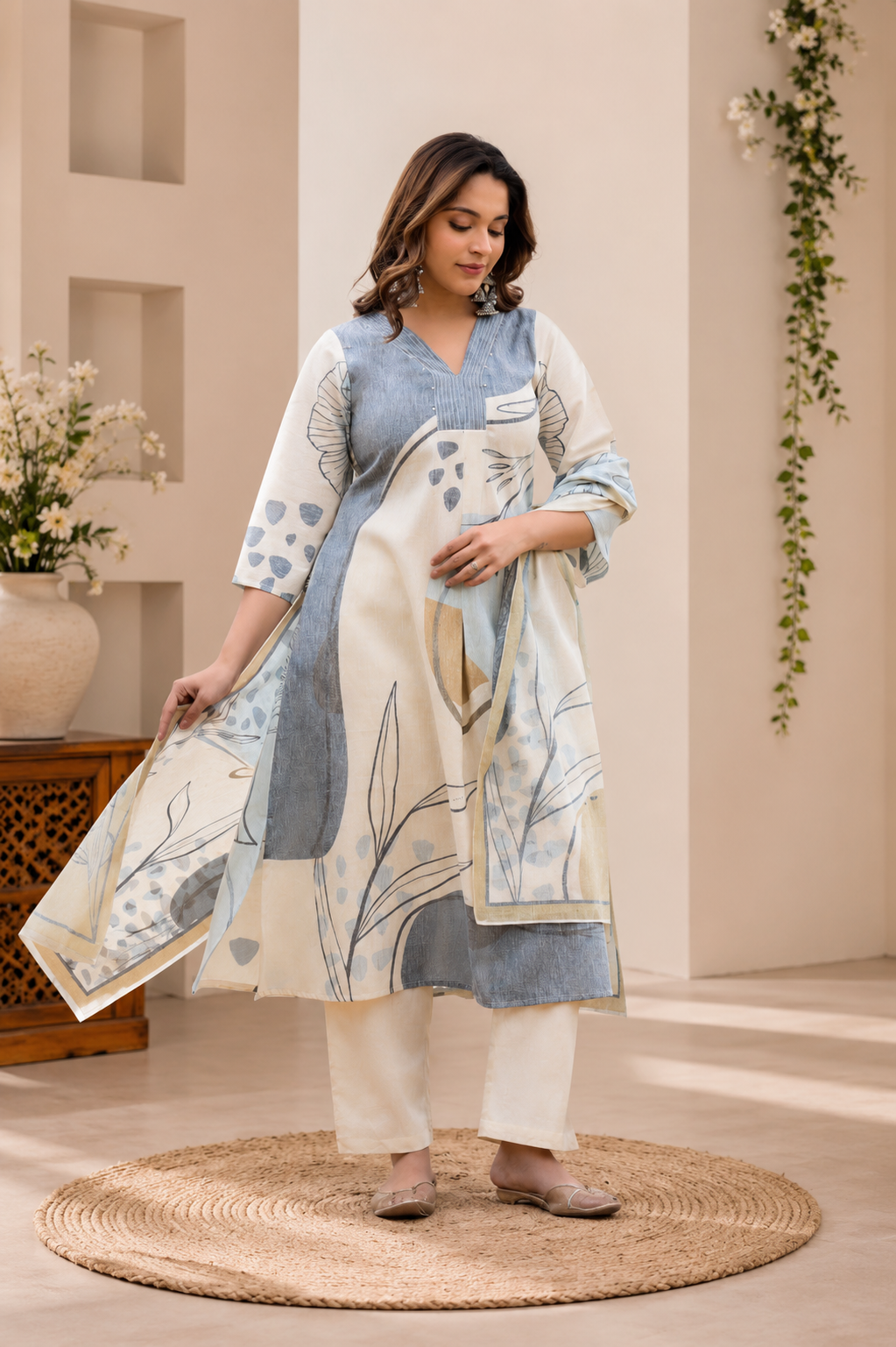 Aabroo Pastel Printed Suit Set