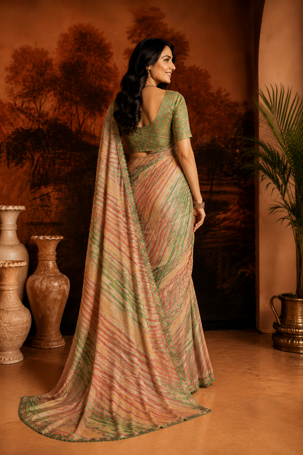 Pastel Leheriya Charm Saree