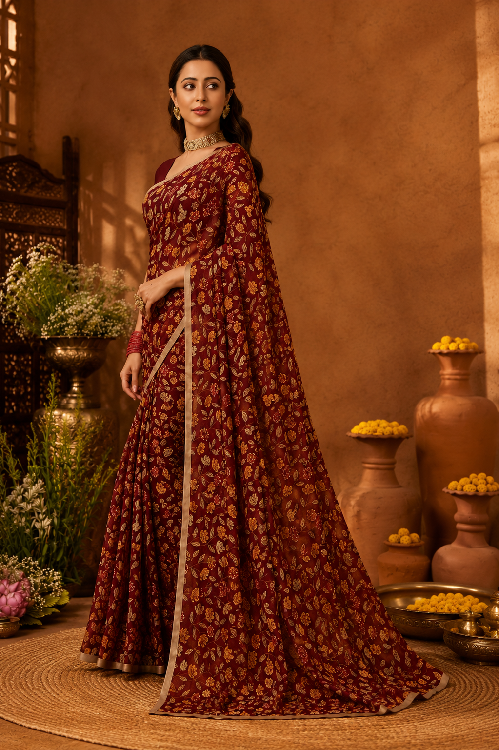 Varnika Floral Printed Saree