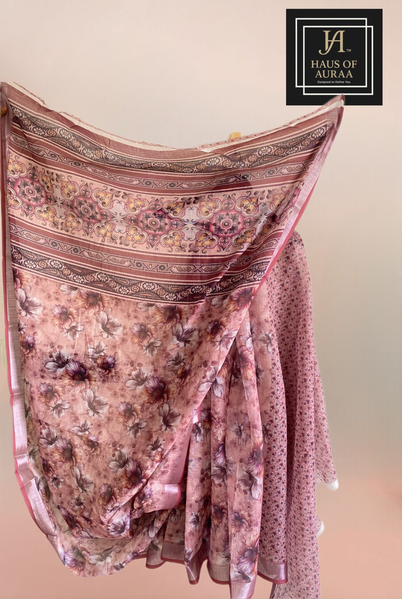 Pink Floral Saree