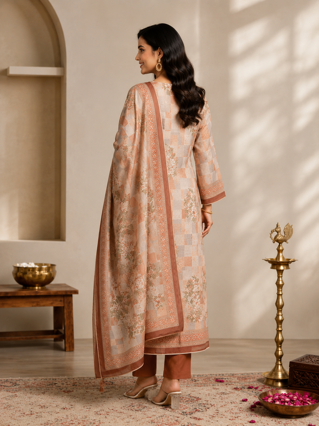 Saanjh Checkered Suit Set