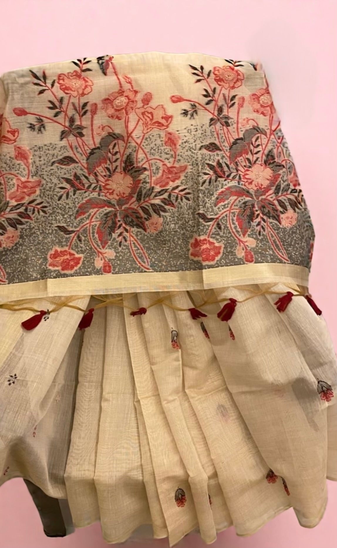 Ivory Elegance with Floral Bloom