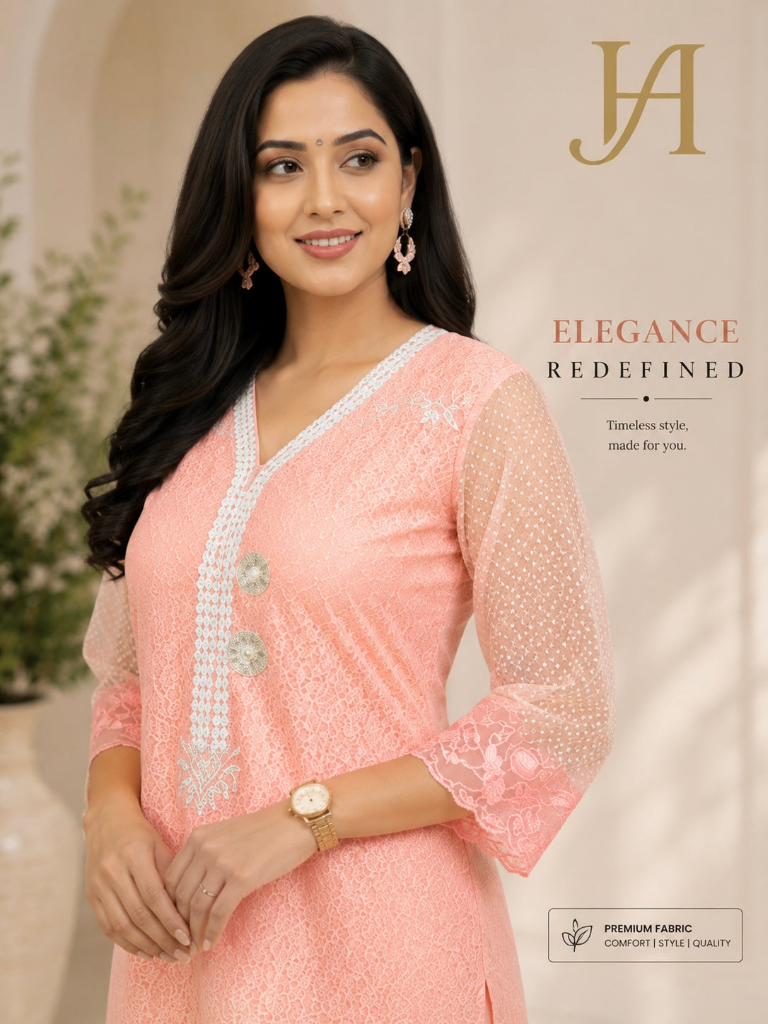 Rosé Aura Kurta Set