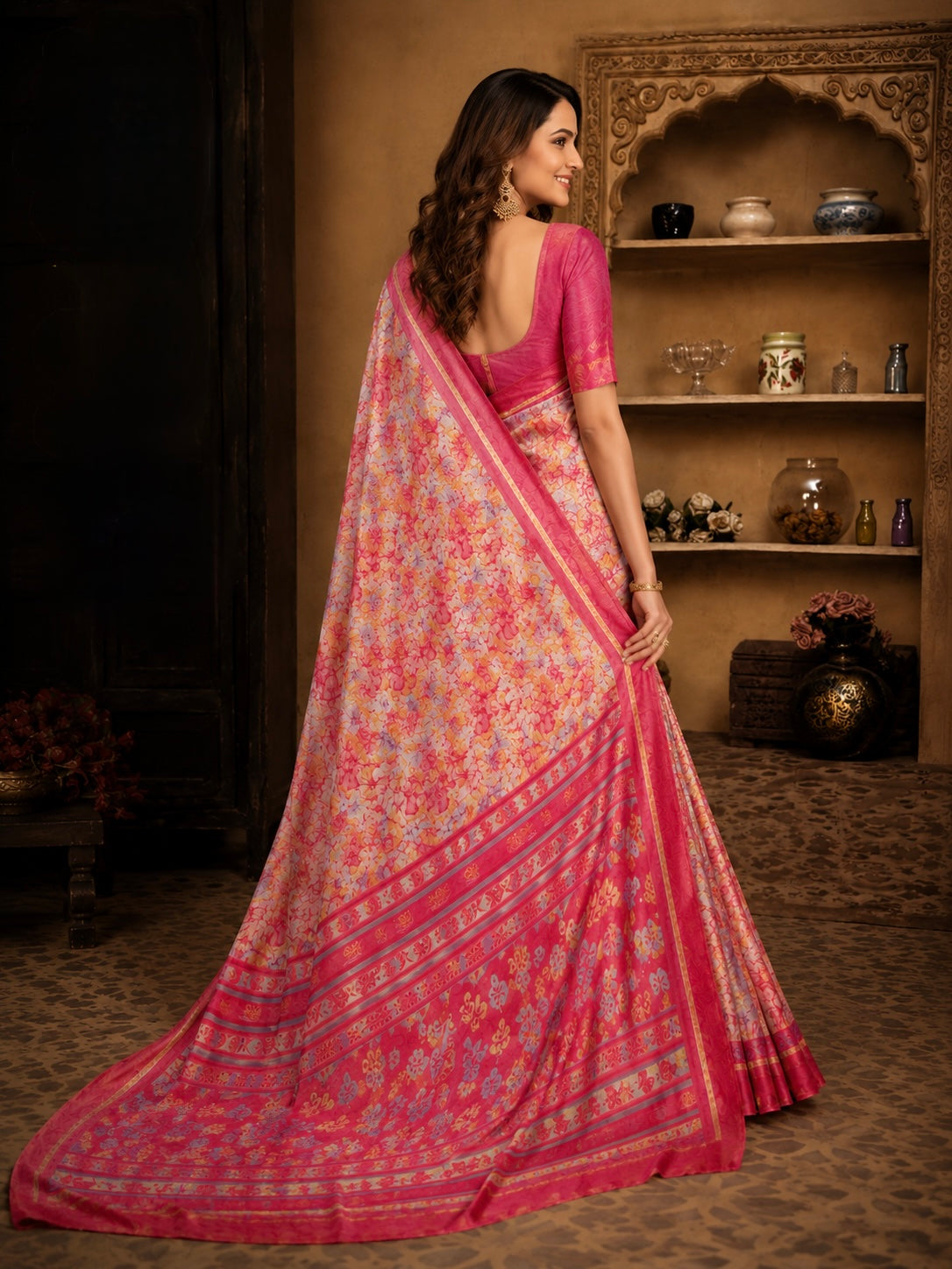 Floral Bloom Printed Saree