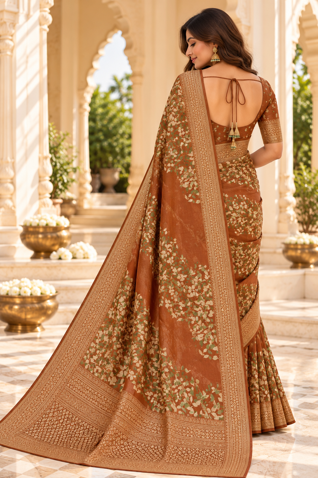Royal Vanya Floral Heritage Print Saree