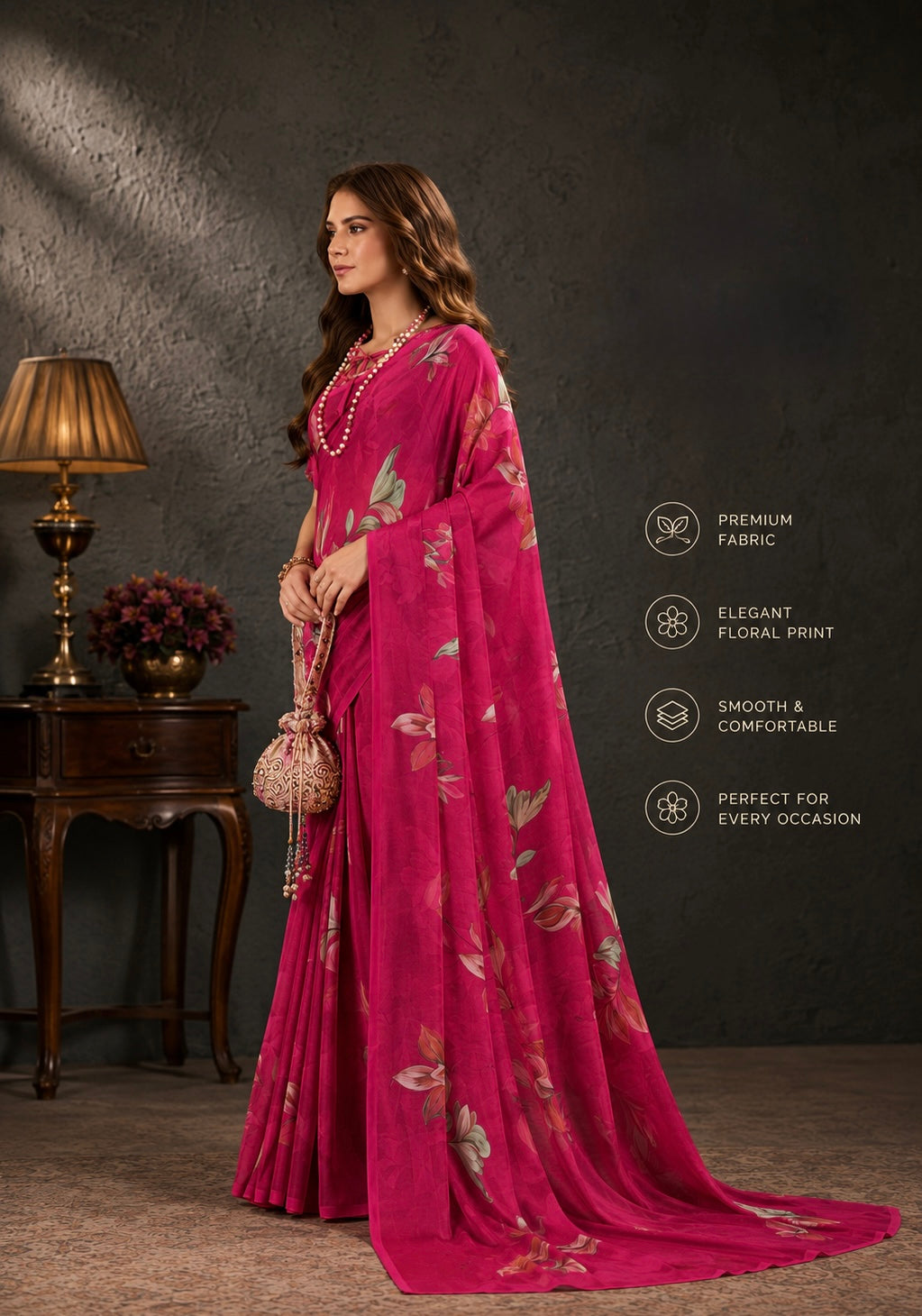 Bloom Essence Floral Saree
