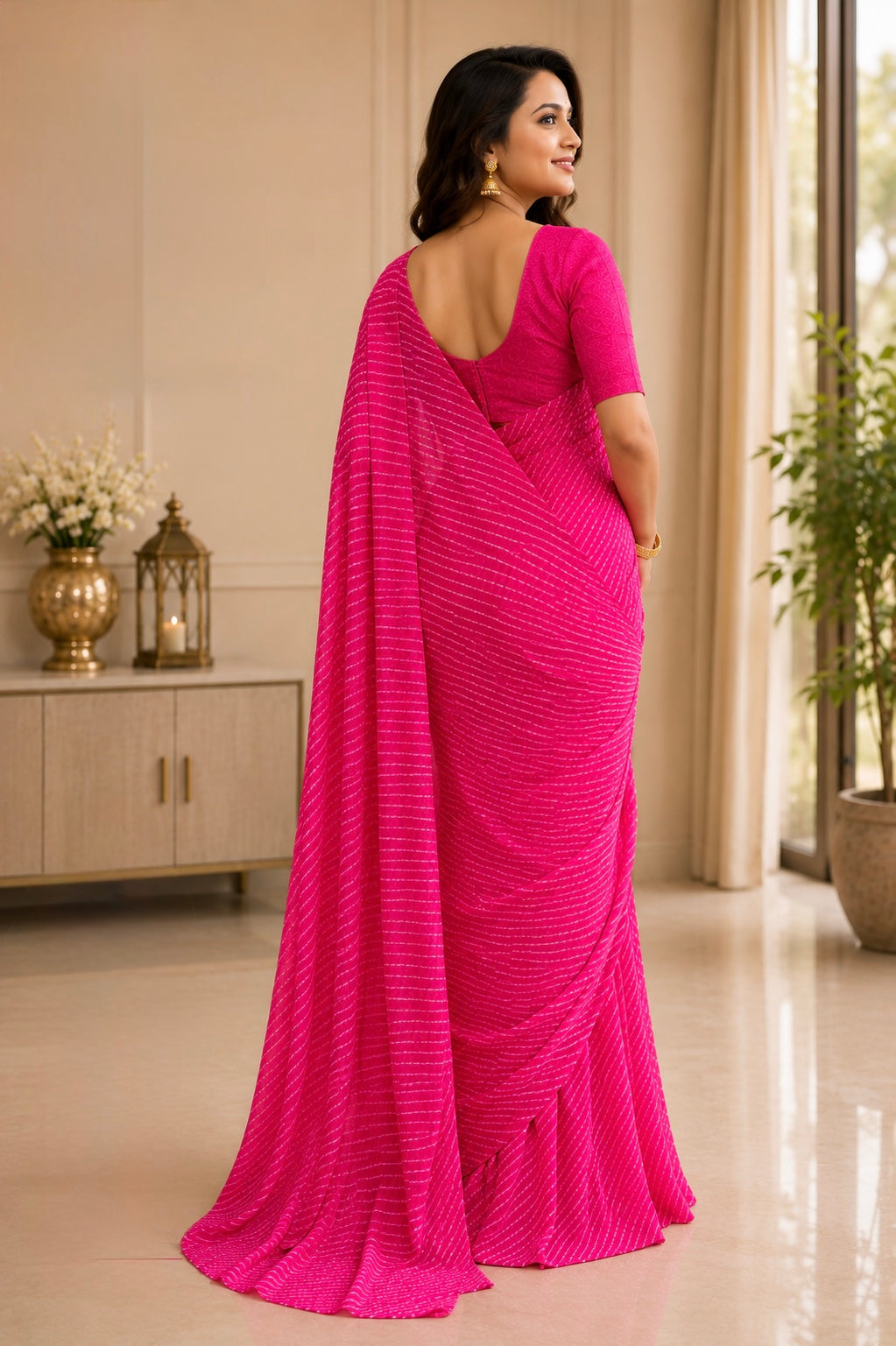 Rani Rekha Lehriya Saree