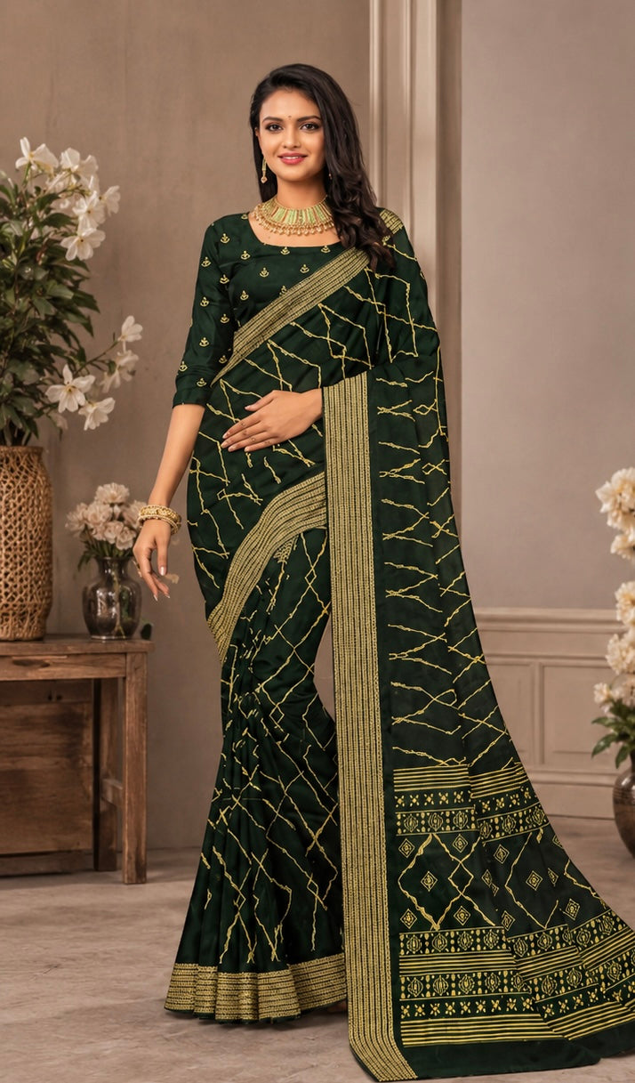 Zariya Lehriya Weave Saree