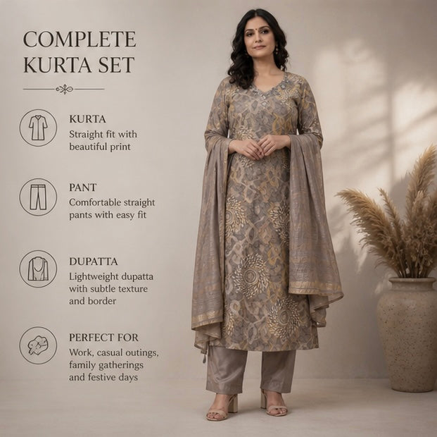Taupe Aura Kurta Set