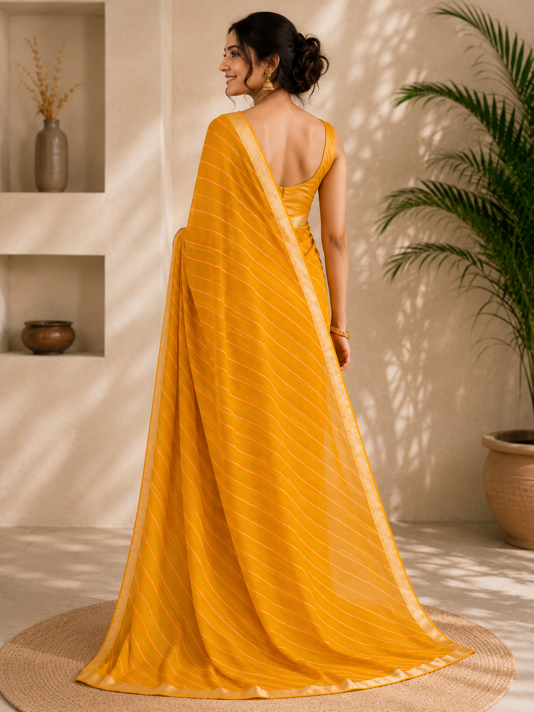 Classic Leheriya Stripe Saree