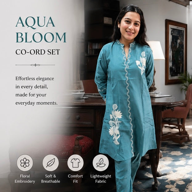 Aqua Bloom Co-ord Set
