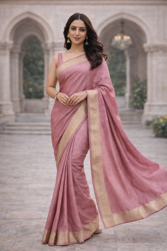 Classic Silk Blend Saree with Zari Border