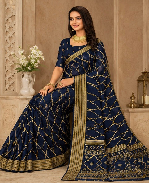Zariya Lehriya Weave Saree