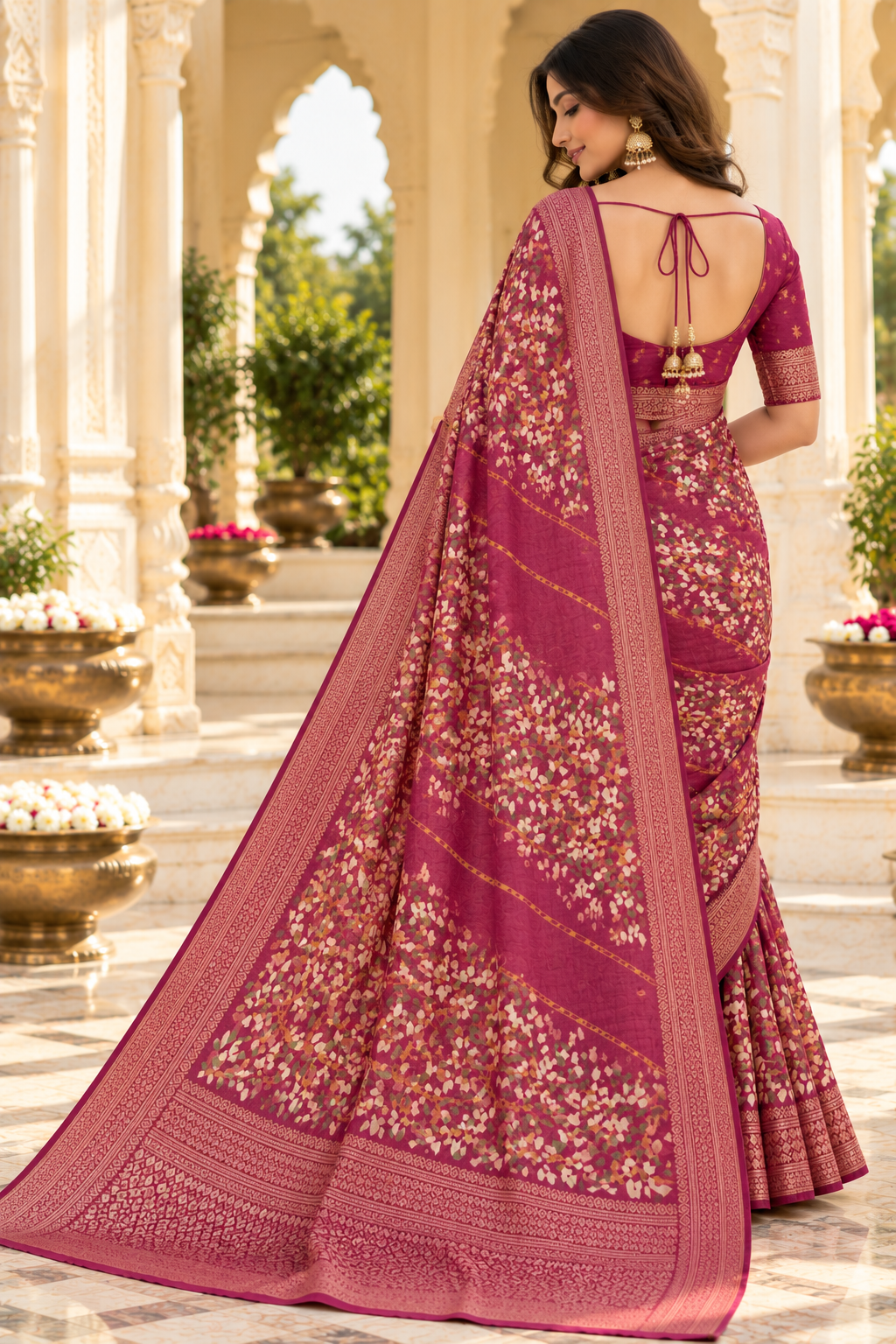 Royal Vanya Floral Heritage Print Saree