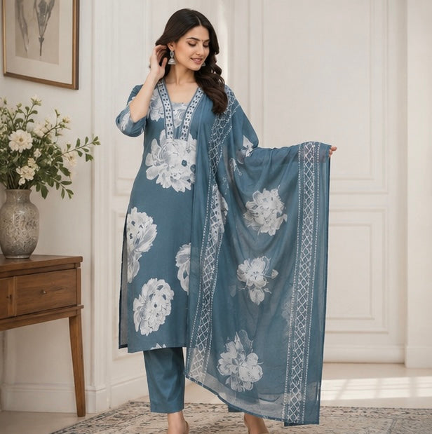 Midnight Bloom Kurta Set