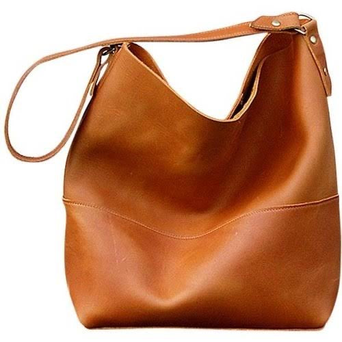Tan Leather Hobo Shoulder Bag