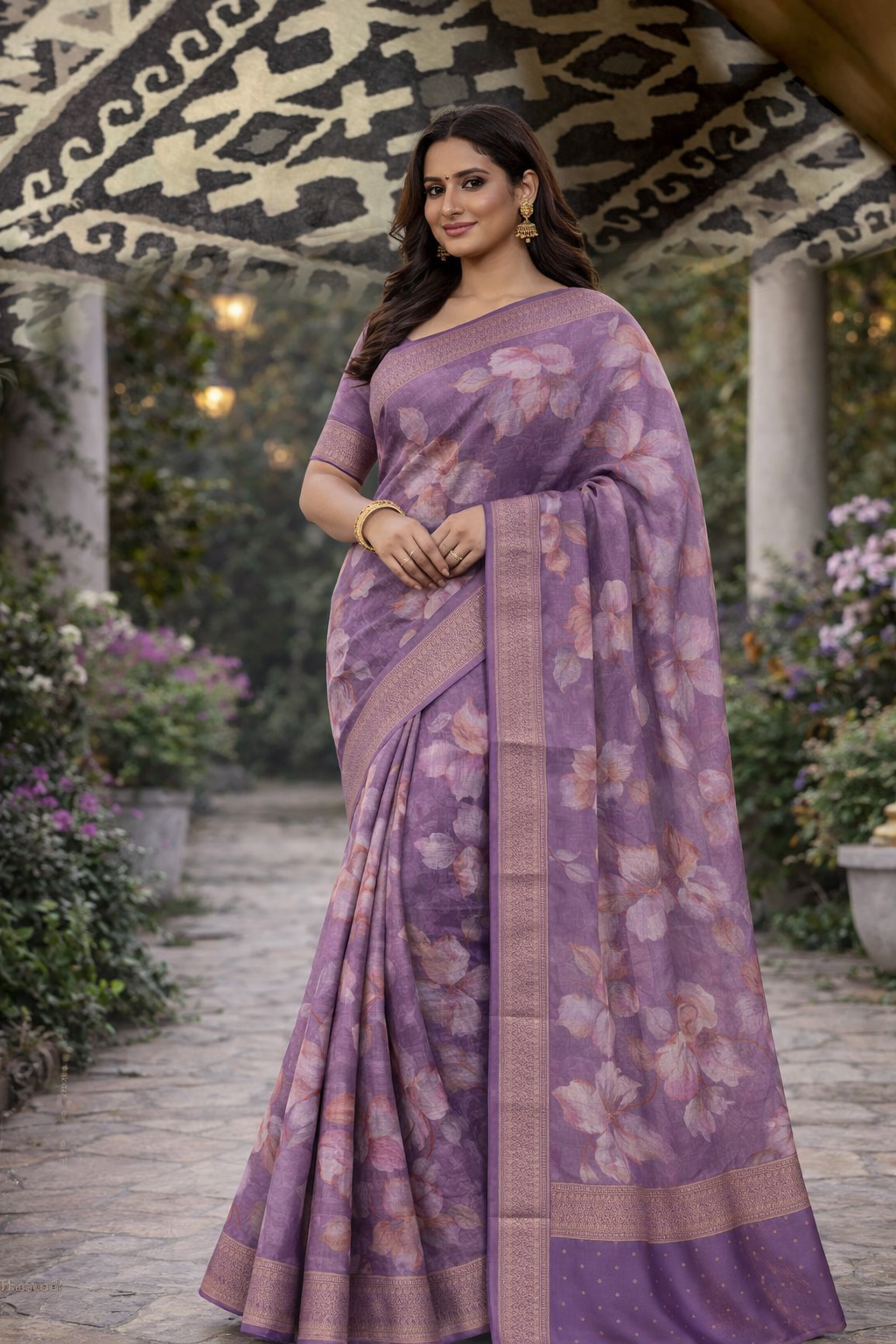 Garden Zari Organza Saree