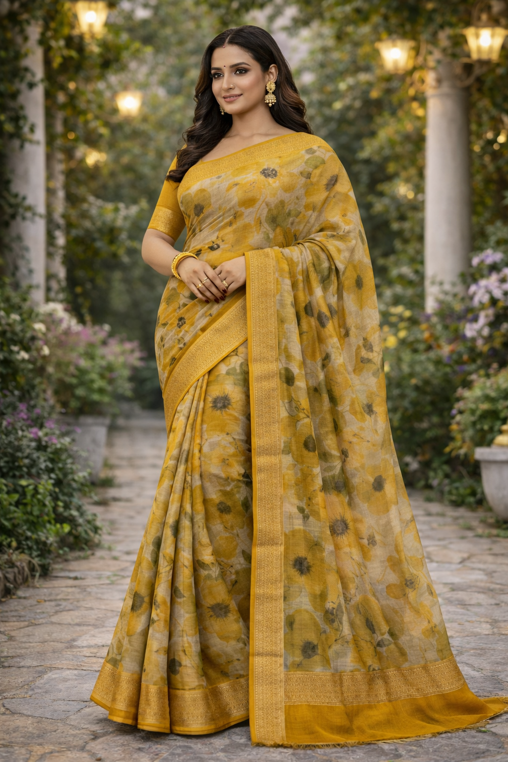 Bloom Veil Zari Organza Saree