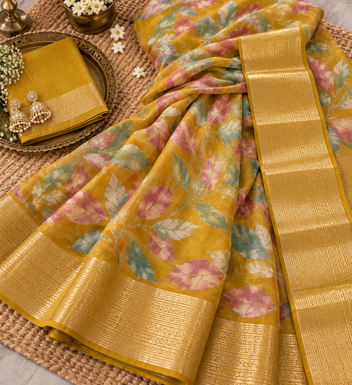 Aurelia Flora – Regal Botanical Print Saree