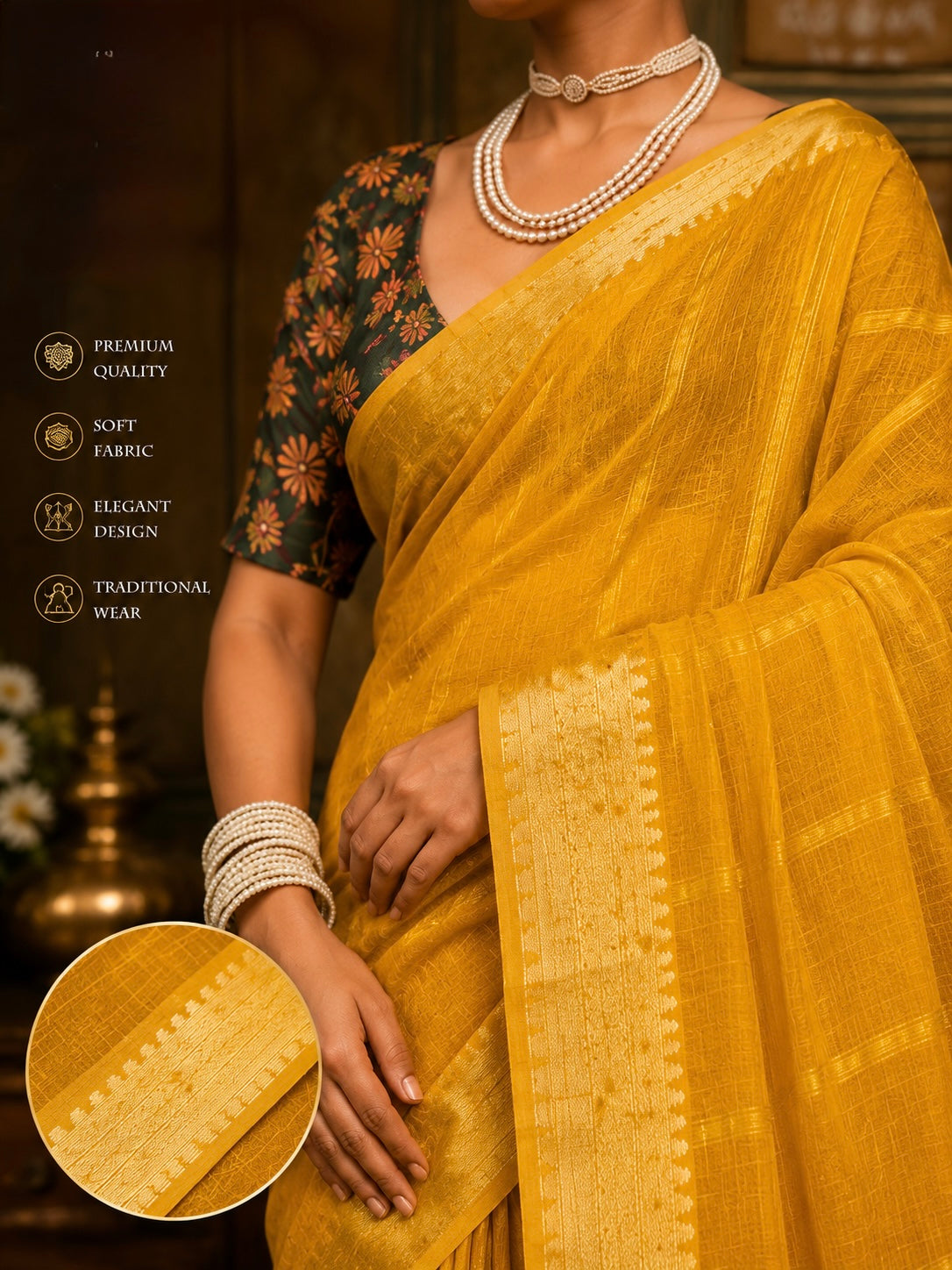 Classic Zari Border Saree