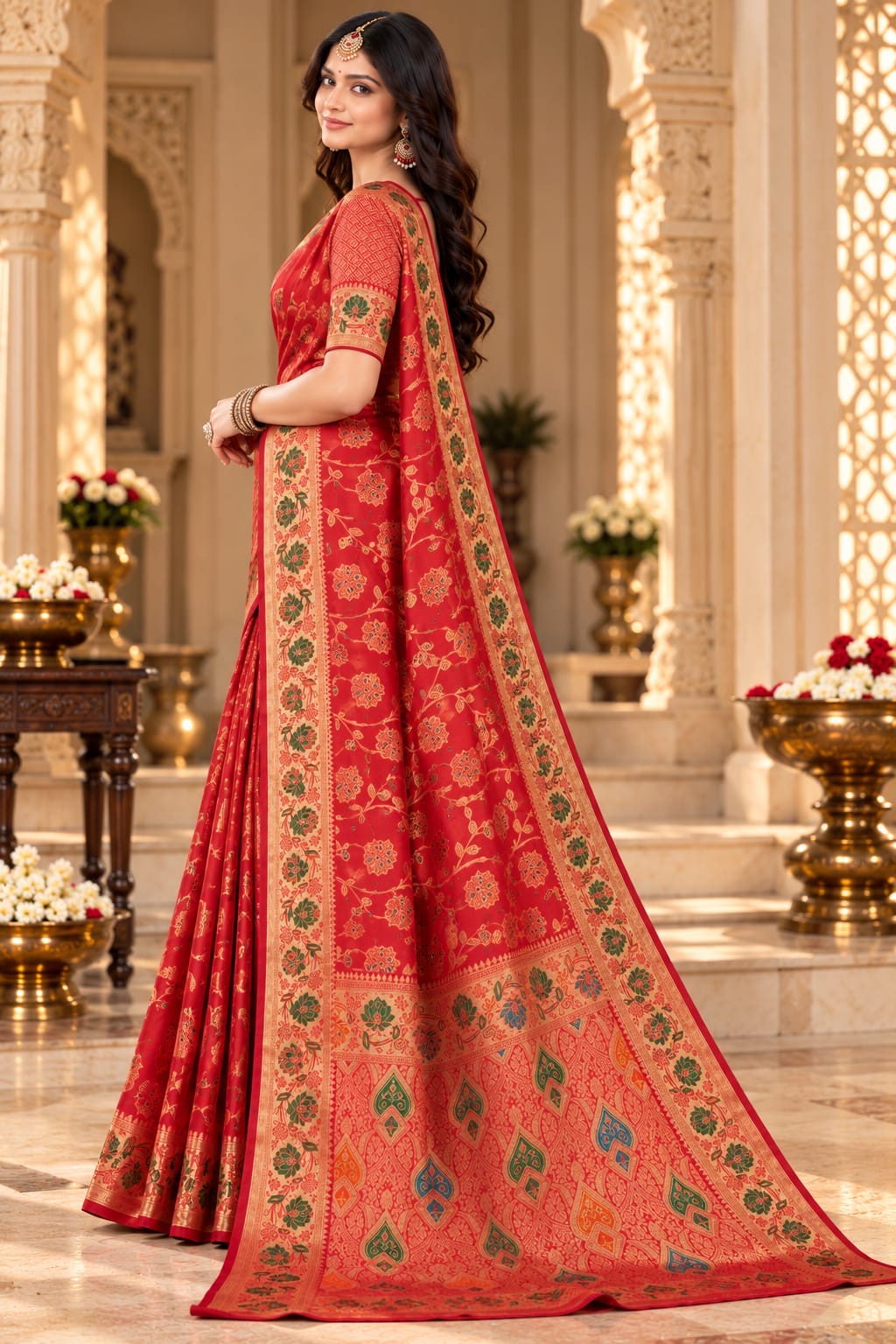 Royal Heritage Floral Brocade Saree