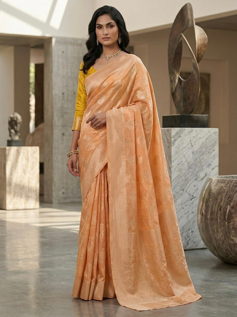 Zari Polka Banarasi Silk Saree