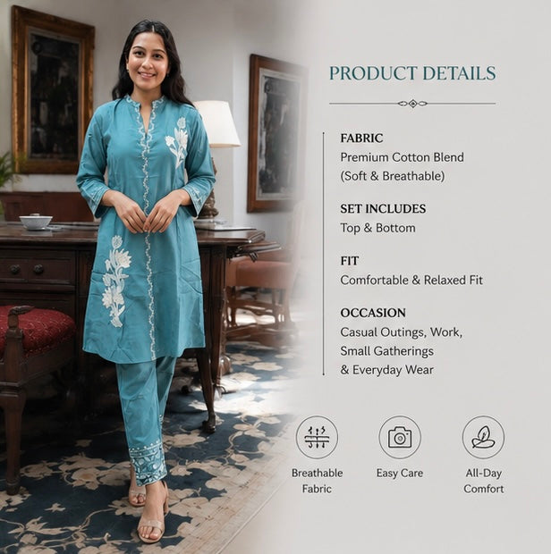 Aqua Bloom Co-ord Set
