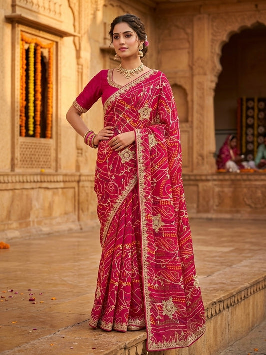 Gulnaar Riwaaz Festive Bandhej Saree