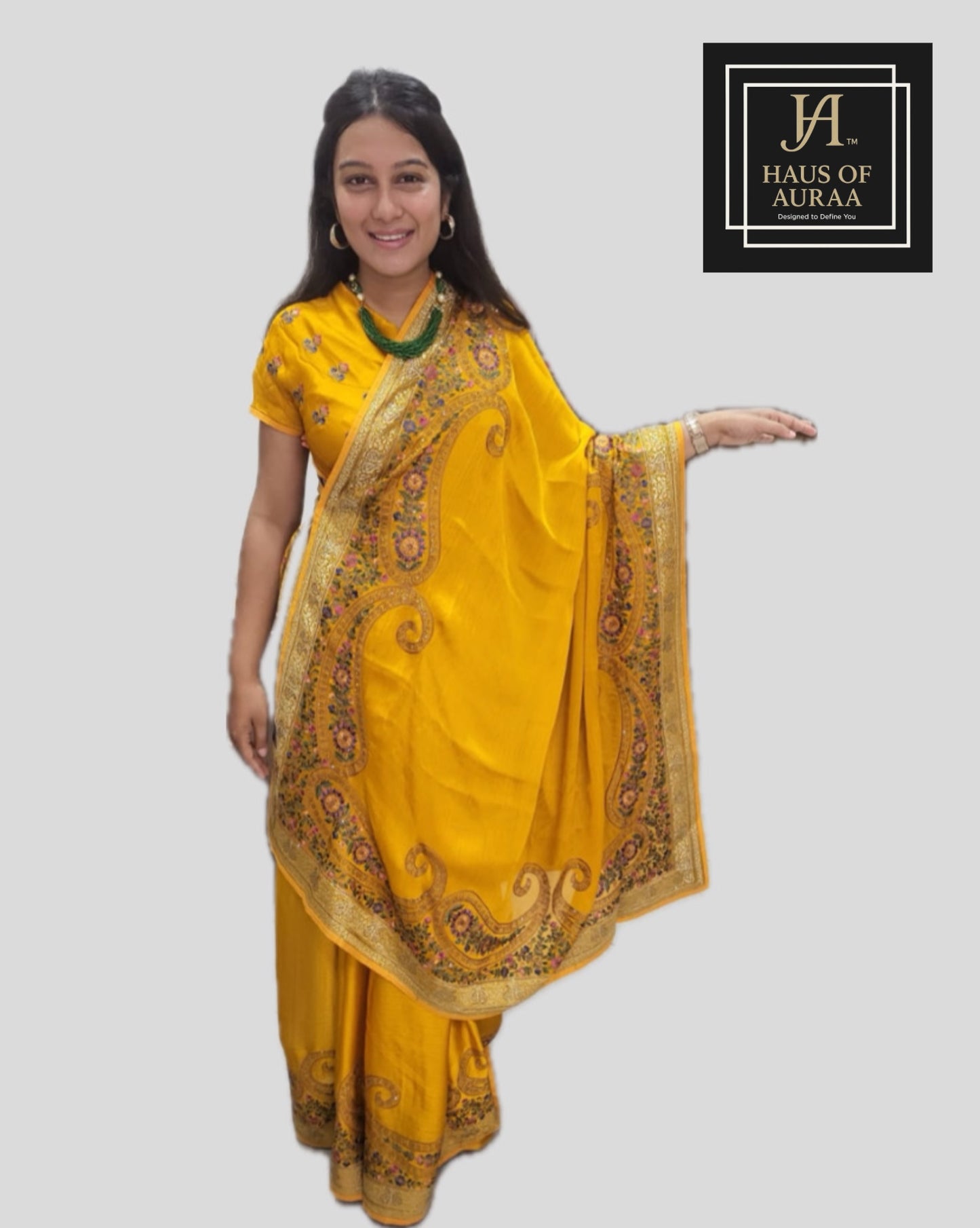 Sunshine Mustard Saree