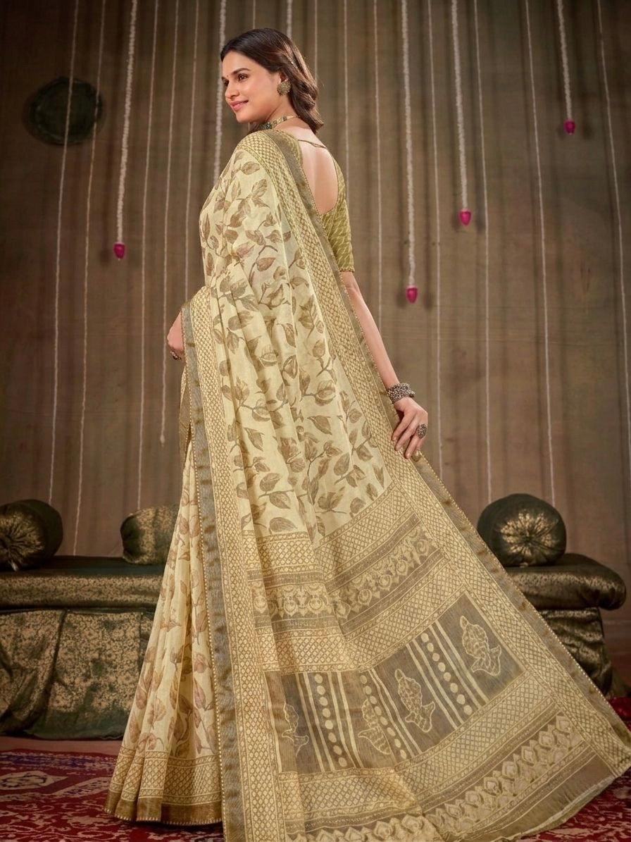 Gulbahar Dusty Rose/Yellow Woven Saree