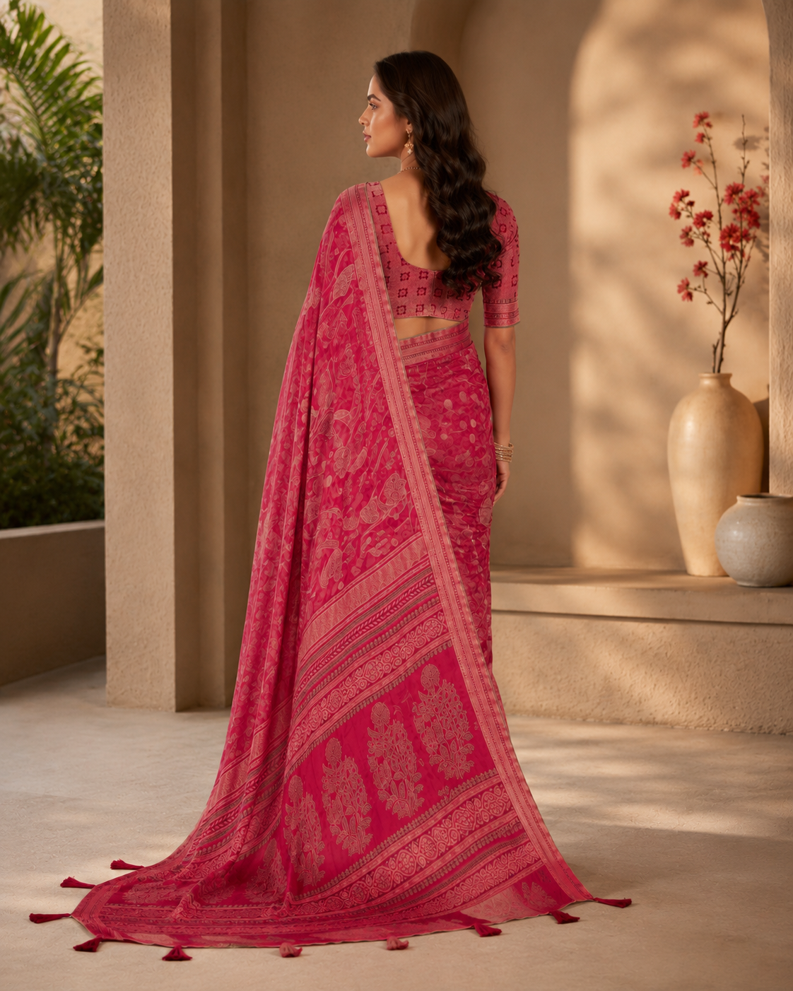 Rosewood Heritage Weave Saree