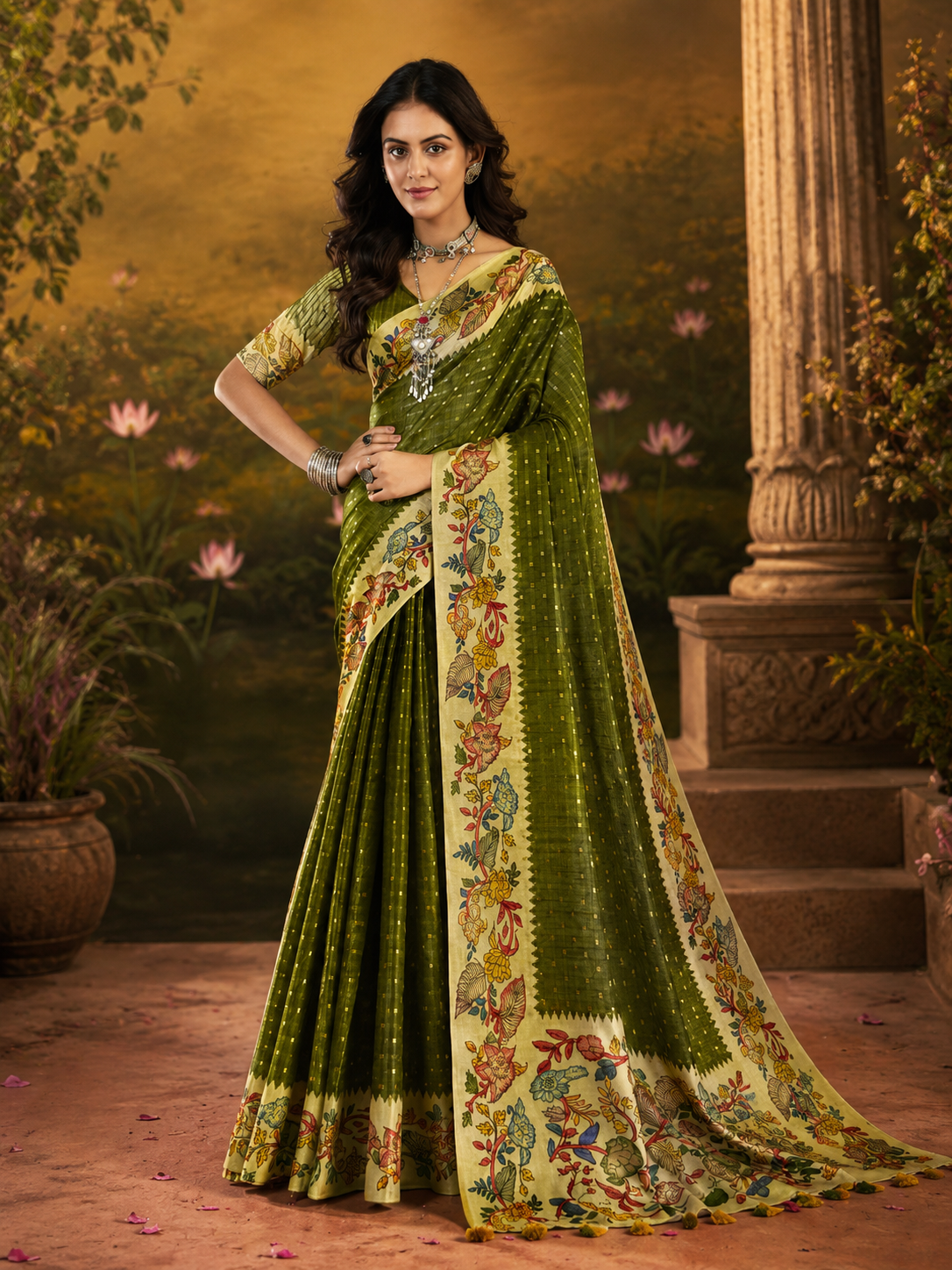 Heritage Kalamkari Printed Saree