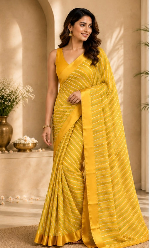 Leheriya Radiance Stripe Saree