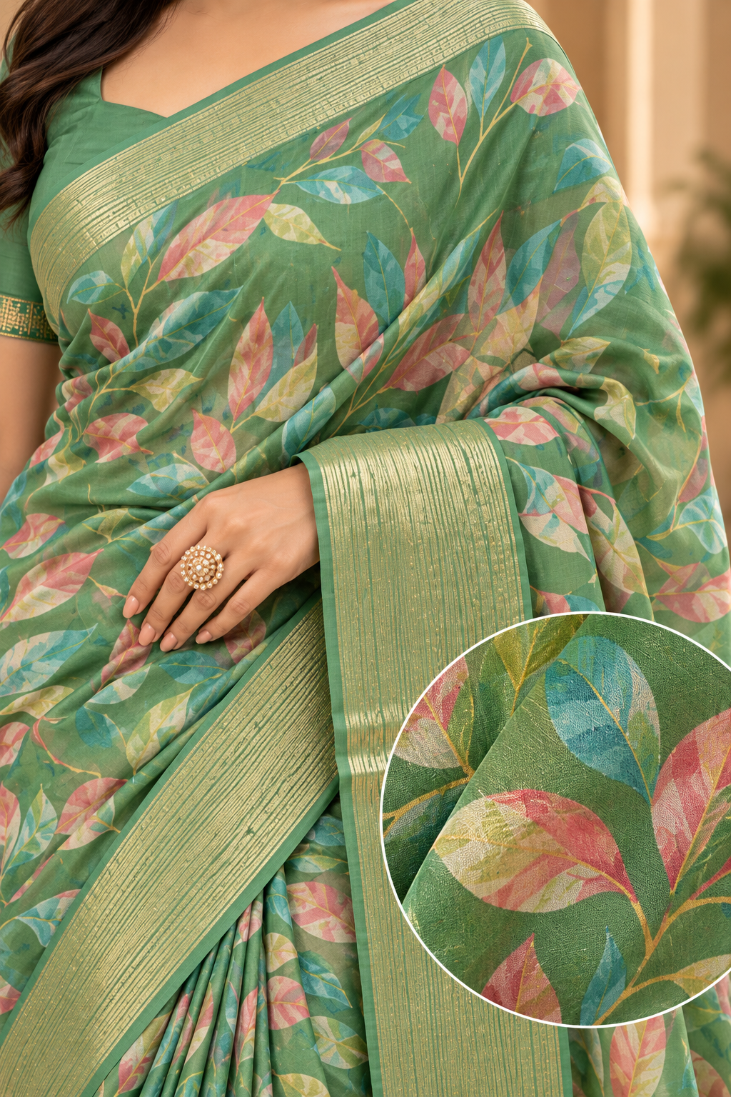 Aurelia Flora – Regal Botanical Print Saree