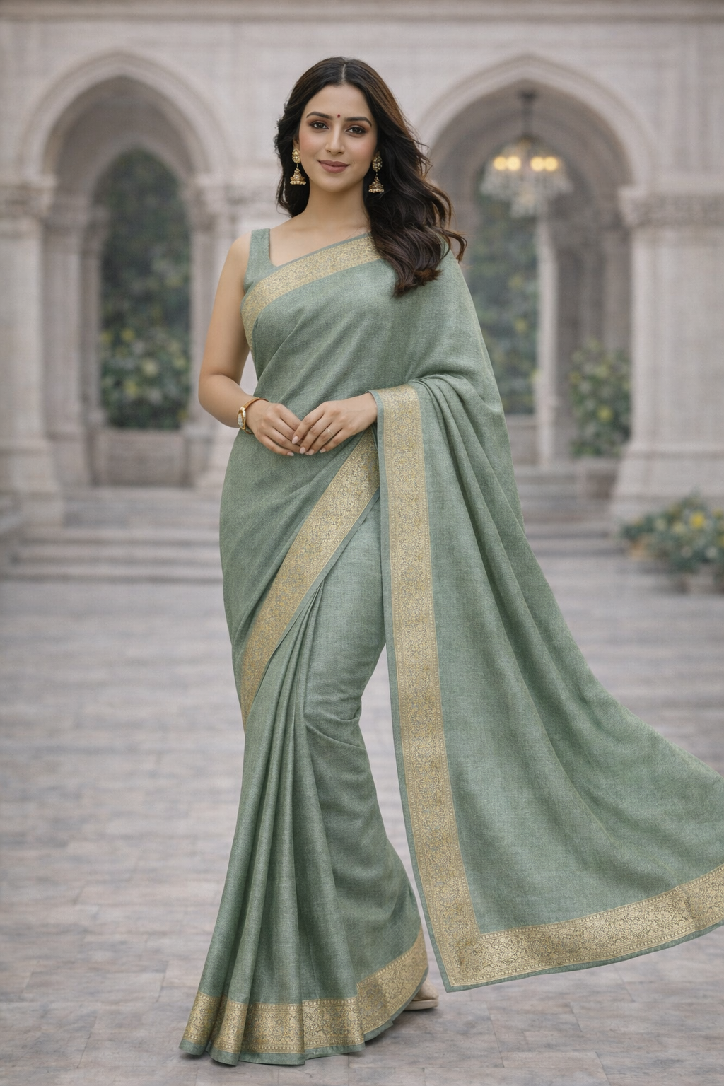 Classic Silk Blend Saree with Zari Border