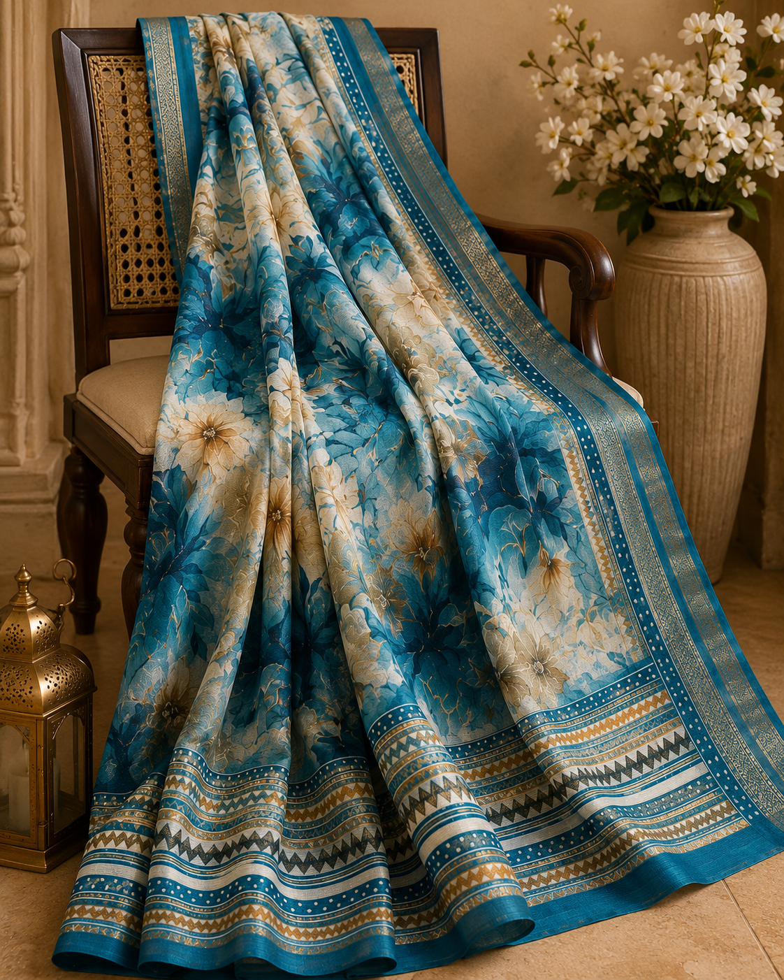 Azure Blossom Vista Saree