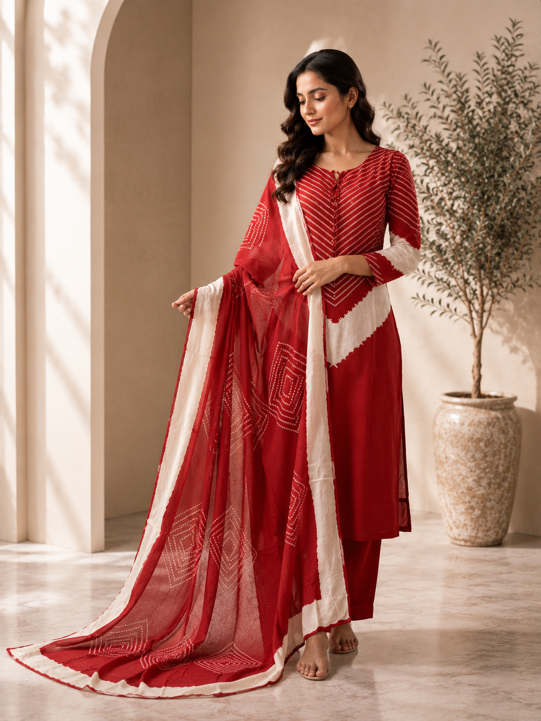 Rangrez Bandhani Printed Suit Set