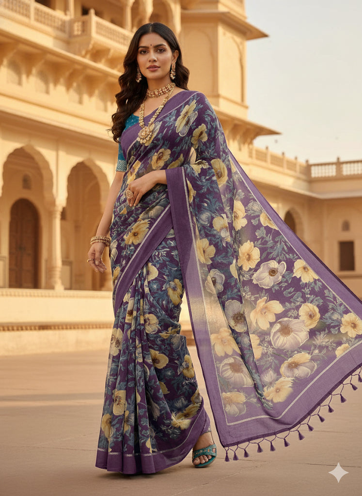 Printed Floral Saree