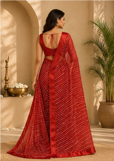 Leheriya Radiance Stripe Saree