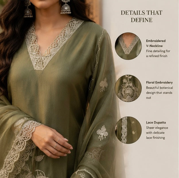 Olive Bloom Suit Set